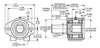 SAE A 2 Bolt Flange Overhung Load Adapters with Heavy-Duty Ball Bearing - 2