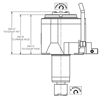 OKUMA Captain L370M and L370MW Series Straight (Face) 63 Millimeter (mm) Dimension A and 1:1 Ratio Live Tool Holder (DT10611402811) - 2