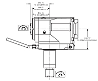 OKUMA Captain L370M and L370MW Series Right-Angle (Side) 58 Millimeter (mm) Dimension A and 1:1 Ratio Live Tool Holder (DT10211402811) - 2